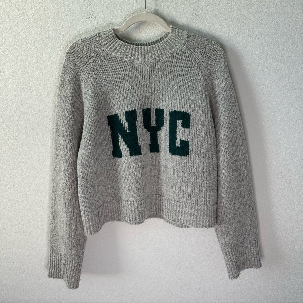 ANINE BING The Kendrick Sweater NYC Grey Cashmere SZ S - Picture 2 of 7